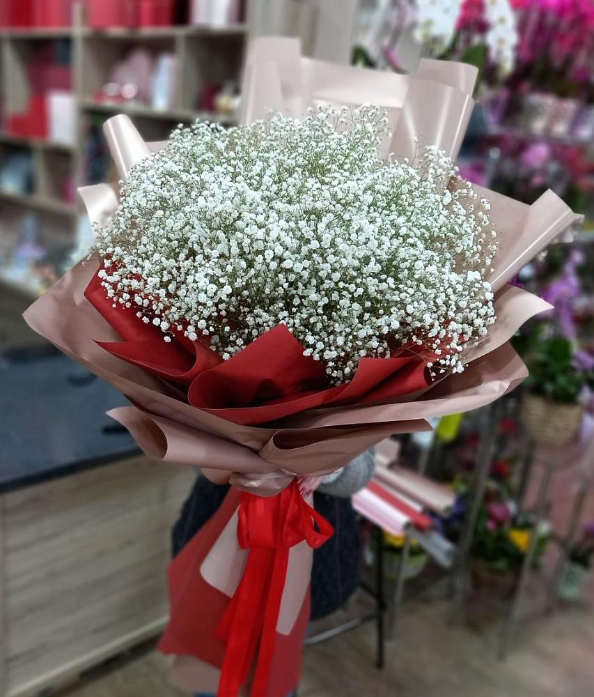 Букет Белые хлопья в Эсто-Садок Букет цветов из: Гипсофила в Эсто-Садок