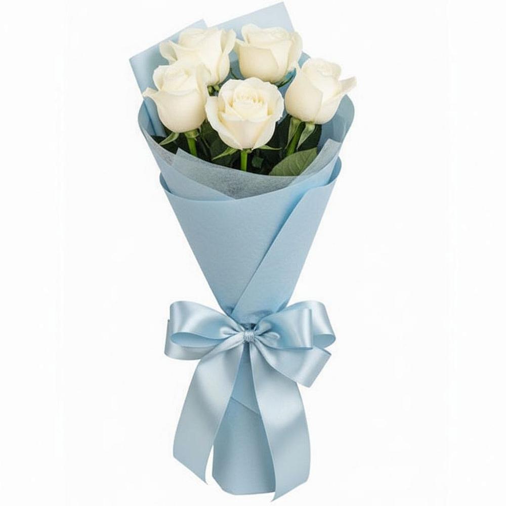 Букет 5 Белых роз Проуд в Эсто-Садок