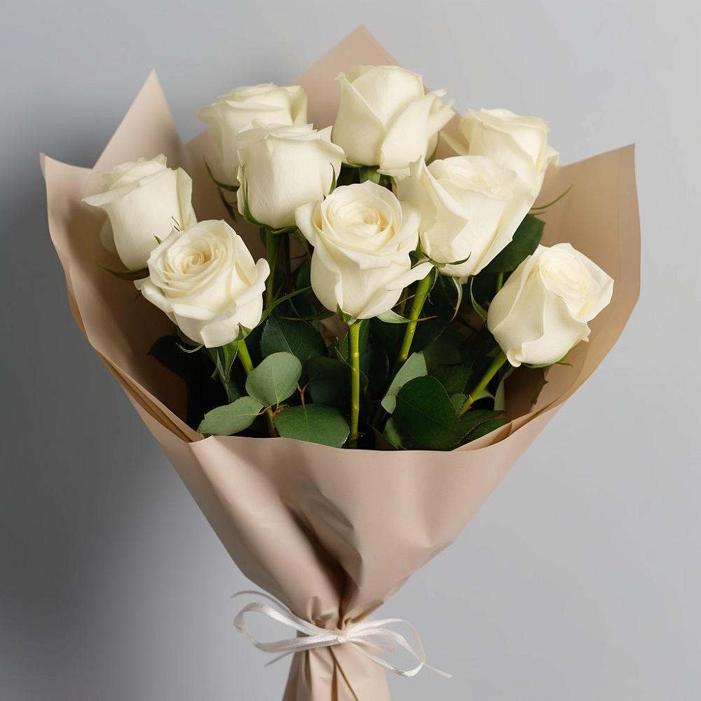 Букет 9 Белых роз Эдлесс Лав в Эсто-Садок