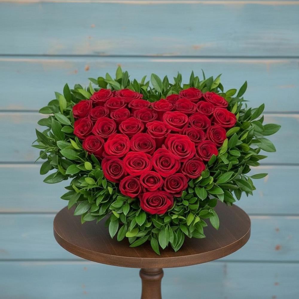 Цветочная композиция из Розы в виде сердца в Эсто-Садок