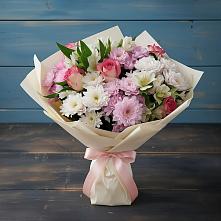 Букет цветов из:  Хризантемы, Альстромерии и Розы в Эсто-Садок